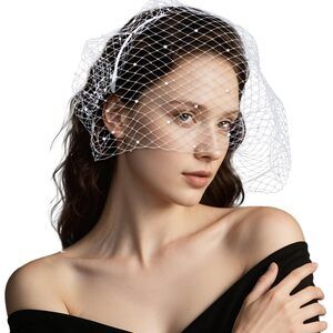 3239 Mesh Veil Headband 1920s Flapper Fascinator